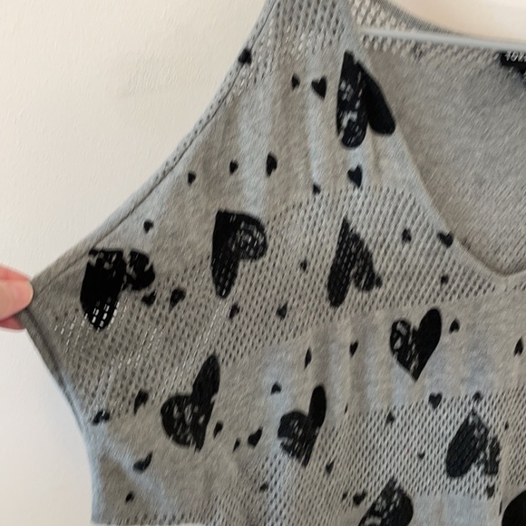Torrid Open Stitch Grey/Black Heart Sweater- Size 1 - Picture 3 of 7